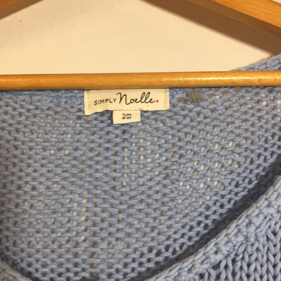 Simply Noelle Sky Blue Cropped Cotton Cardigan Sweater SZ S/M 8-10 - Picture 3 of 12